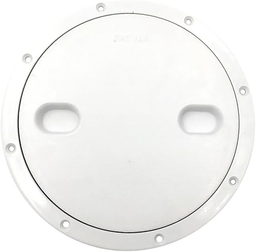 pistro Lukenabdeckung, rund, rutschfest, herausschraubbar, Kunststoff, Innendurchmesser: 230 mm, für Bootskabine, Weiß