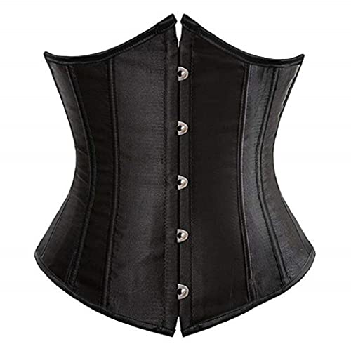KUOSE Damen Waist Cincher Unterbrust Korsage Korsett Shaper Body Bauchweg Corsage Übergrößen (Schwarz, 44-46)