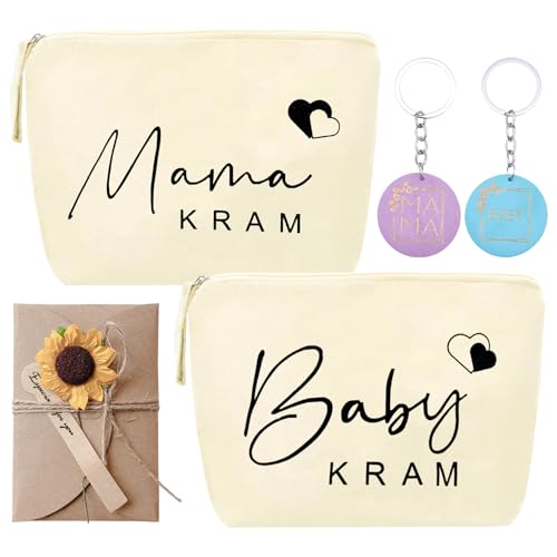 MILIAFLICK 5 Stück Geschenke für Werdende Mütter Baby Geschenk Kosmetiktasche Bag Werdende Mama Mutter Beutel Babyparty Geschenke Mom Bag Kliniktasche Geburt Schwangerschaft Geschenke für Schwangere