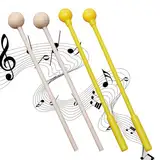 Holzschlägel, 4 Stück Schlagzeugstöcke, Xylophon Schlägel, Holz Percussion-Schlägel, Kunststoff-Schlägel für Musikinstrumente, Klangstäbe für Xylophon für Kinder Schlagzeuger und Praktiker