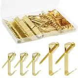 Bilderbügel Sägezahn-Bilderaufhänger Bildaufhänge， Bilderhaken 50Sets Sägezahn-Bilderrahmenaufhänger(Gold 50pcs)