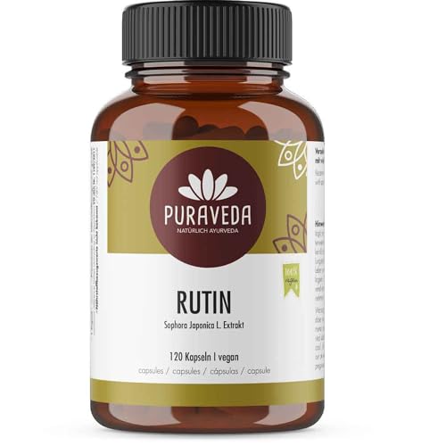 Rutin hochdosiert - 120 Kapseln - 95% Rutin - 550mg Sophora japonica L.- Japanischer Schnurbaum - Top Dosierung - vegan - hergestellt und kontrolliert in Deutschand