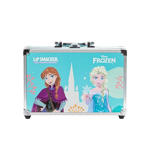 Lip Smacker Frozen Traincase, Frozen Schminkkoffer für Kinder, 40+ Make-up Produkte für Gesicht, Lippen und Nägel, Inklusive Beautyzubehör für Haare und Make-up