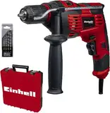 Einhell Schlagbohrmaschinen-Set TC-ID 720/1 E Kit (Bohren/Schlagbohren, 13 mm-Schnellspannbohrfutter, Drehzahl-Elektronik, inkl. 5-tlg. Bohrer-Set für Beton + E-Box Basic)