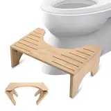 Toilettenhocker aus Bambus, klappbar Toilettenhocker für Erwachsene,Rutschfester Squatty Potty Hocker, gesunder und tragbarer Klohocker/WC Hocker für natürliche und Bequeme Ausscheidung