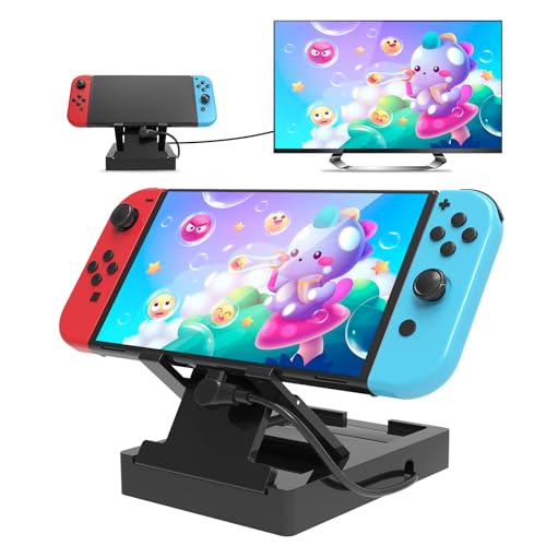 TV-Dockingstation für Schalter, tragbarer Schalter, Ladestation, unterstützt 4K HDMI/USB 3.0 mit USB-C-Ladekabel, Ersatz für offizielle Switch-Basis