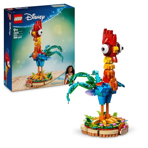 LEGO ǀ Disney Vaiana 2: Heihei Spielzeug - Sammelfigur zum Ausstellen mit Flügeln, Schwanzfedern, Blumen - Kreatives Geschenk für Mädchen ab 9 Jahren & Fans - 43272