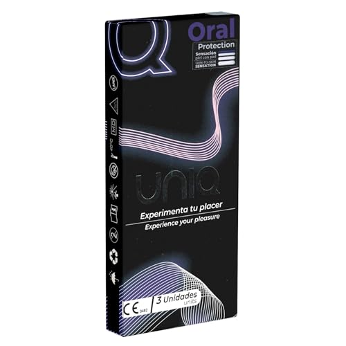 UNIQ Oral Love Dams, latexfreie Lecktücher ohne Duft, hypoallergen, transparent und ohne Geruch, 1 x 3 Stück