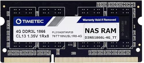 Timetec DDR3-1866L 4GB Replacement for Synology D3NS1866L-4G Non-ECC Unbuffered SODIMM DDR3L 1866Mhz PC3L-14900 1.35V Memory RAM (Compatible for DS620slim, DS218+, DS718+, DS918+, DS418play)