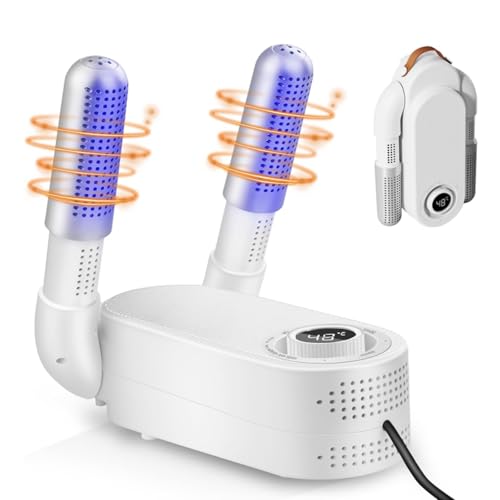 Electric Shoe Dryer with Intelligent Timer,Foldable Design and Quick Drying Electric Glove Dryer,UV-Licht + Aktivkohle Doppelt Antibakteriell,Effectively Eliminates Odours für Schuhe Hüte Socken