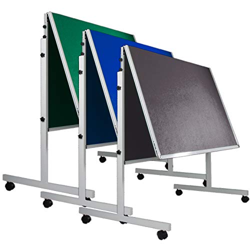 Master of Boards mobile Metaplanwand Moderationstafel mit Filz Oberfläche | Pinntafel klappbar & doppelseitig benutzbar | Moderationswand mit Rollen | 120x150cm | (grau)