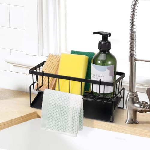 LUXECOVE Tablettständer aus Edelstahl, spülbecken organizer,Schwammtablettständer, küchen organizer