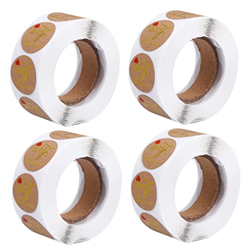 2 Rollen Etiketten zum Backen von Kuchen Scrapbooking-Aufkleber runde Aufkleber Dankesaufkleber paketaufkleber catchring Aufkleber mit Goldprägung Verpackungsaufkleber Kraftpapier CIYODO