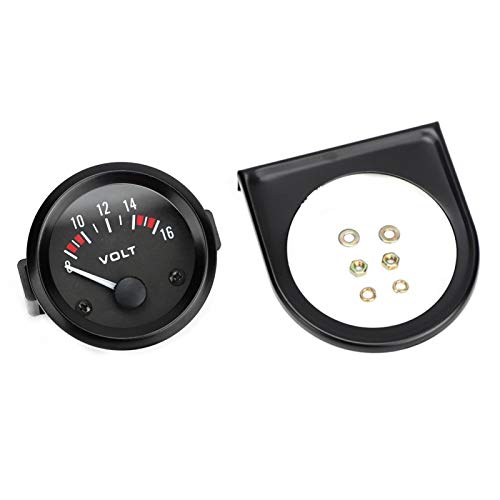 Auto Voltmeter, Voltmeter, Qiilu Auto Universal 12V Voltmeter 52mm/2in Spannungsmesser Gauge 8-16V BX100007