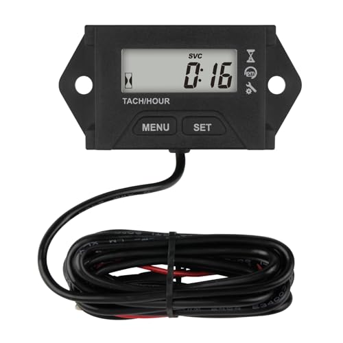 Yooreal Digital Maintenance Betriebsstundenzähler Drehzahlmesser für 2 oder 4 Takt kleiner Benzinmotor Rasentraktor Generator Kettensäge Motorrad Paramotor Außenborder Motor