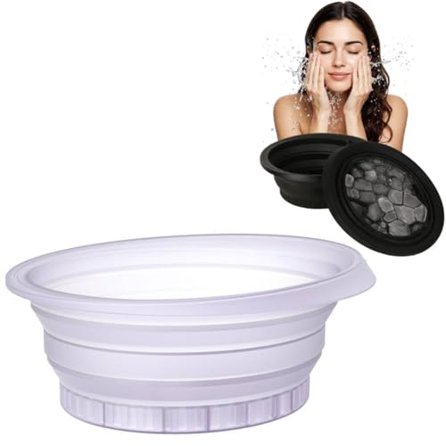 Face Ice Bath Bowl, Quick Cooling Wash Basin, Foldable Silicone Design, Built In Ice Tray Feature, Portable Cooling Basin Accessory, Ideal for Puffiness Relief