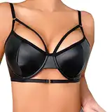 MJISG BH Für Ältere Damen BH Damen Ohne Bügel Push Up Damen Push Up Spitze BH Mit Floraler Spitze Gepolsterter Bügel BH Komfort BH BH Ohne Bügel Schwarz 95d Dessous Damen