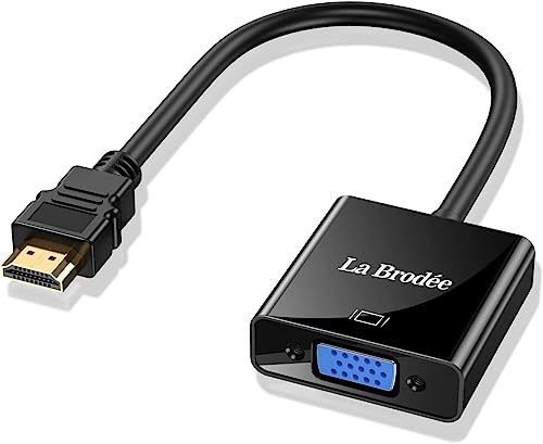 HDMI zu VGA, 1080P VGA zu HDMI Adapter HDMI zu VGA Adapter für Computer, Laptop, PC, Monitor, HDTV, Digital-zu-Analog-Konverterkabel für Xbox 360, PS3, TV-Box auf Projektor-Display (schwarz)