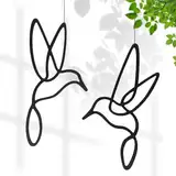 Lineart Vögelset zum Aufhängen | Elegant Zeitloses Design fensterdeko hängend | Fensterdeko Hängend Modern | Ganzjährige Fensterdeko hängend | Fensterschmuck | Frühlingsdeko | Wanddeko | Fensterbilder