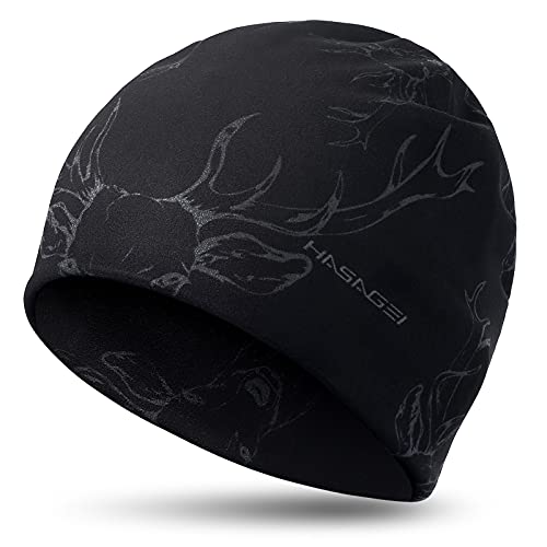 HASAGEI Laufmütze Herren Damen Fahrradmütze unter Helm Mütze Beanie Kalten Jahreszeit Warm Sportmütze Antistatisch Bedruckter Hut für Freizeitaktivitäten Joggen Reisen Ski Bergsteigen Radfahren