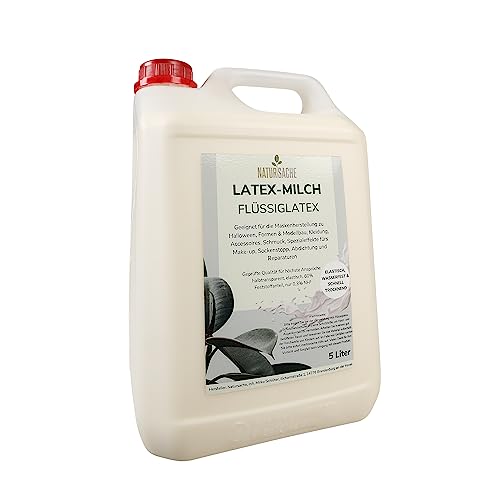 Natursache Latexmilch 5l im Kanister- Flüssiglatex 5000ml als liquid latex - Naturlatex Allzweck geeignet unter anderem auch für Halloween und Masken