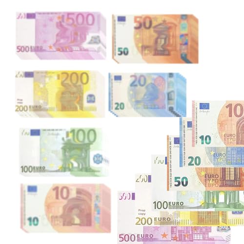 120 Blätter Spielgeld Euro Scheine,Fake Geld,Prop Money,Copy Money,Spielgeld Euro für Spielzeug Kasse Prop Money für Kinder,5/10/20/50/100/200€,Realistische Handelsszene für Lern und Spielzwecke