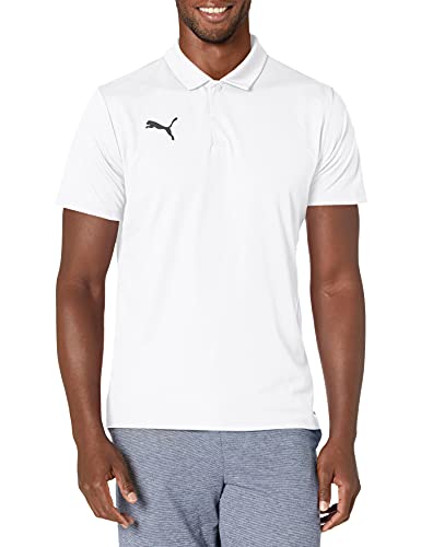 PUMA Herren Teamliga Sideline Polo Shirt, weiß / schwarz, Klein