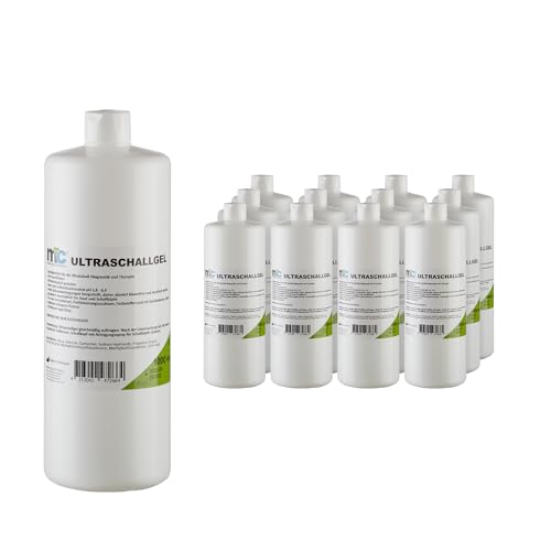 Medicalcorner24 Ultraschallgel, Sonographiegel, Kontaktgel, Leitgel, Gel, 12 x 1 Liter Flasche, 12 x 1.000 ml