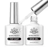 Born Pretty Base und Top Coat Gel U V Set - No Wipe Super Top Coat Gloss Base Gel Kein Absplittern Oder Abblättern und Lang Anhaltend Unterlack und Überlack Soak-Off U V/LED Nagellack Gel Geschenk