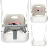 COIL Kinderschaukel Babyschaukel Outdoor 3-in-1 Schaukel Baby Verstellbarer Kinderschaukel Indoor mit Rückenlehne Schaukel Indoor Kinderschaukelsitz Kleinkind Schaukel (Beige)