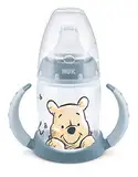 NUK First Choice+ Trinklernflasche | 6–18 Monate | 150 ml | Temperature Control Anzeige | Anti-Colic-Ventil | auslaufsichere Trinkschnabel | Ergonomische Griffe | BPA-frei | Disney Winnie Puuh blau