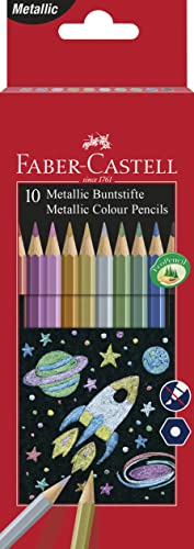 FABER-CASTELL 201583 - Metallic Buntstifte, 10er Etui, mehrere Farben