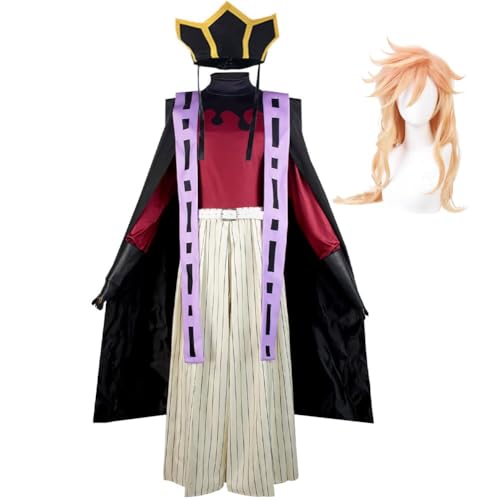 AIYINIY Cosplay-Kostüm mit faltbarem Fächer, Anime-Kostüm, Cosplay, Halloween-Outfits, Anime-Charakter, Karneval, Party-Kostüm, Erwachsenenduft (Douma+Perücke, 3XL)