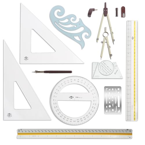 ALVIN Academy Drafting, Drawing and Design Launch Kit | 10 Pieces | Class Tools for Geometry, Architecture and Engineering Students | - Model DDKL1