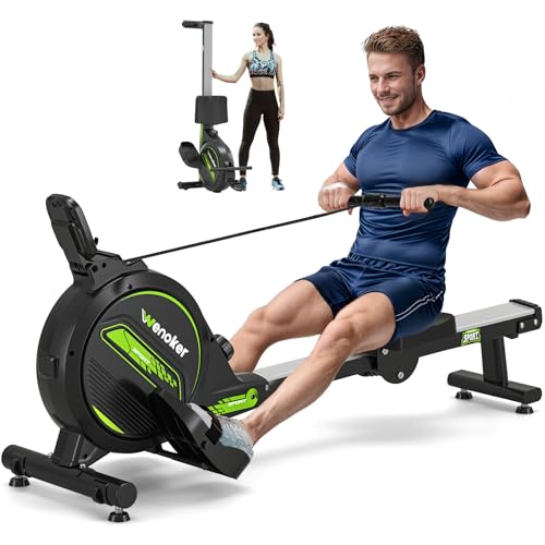 Wenoker Rudergerät mit Magnet-Fitnesstrainer, Indoor-Gerät für das Home-Gym, Cardio-Trainingsgerät, 160 kg Kapazität mit LCD-Monitor