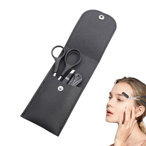 Augenbrauenschere,Augenbrauen Set Augenbrauen-Rasierer,Augenbrauen-Schere,Hautschere gerade Klinge,Scissors Und Bürste,Anwendbar Auf Augenbrauen-Wimpern,Ideal für die exakte Entfernung von Hautresten