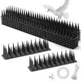 MOGADEE® Taubenabwehr Spikes 12 Stück, 5,2 Meter Vogelabwehr Spikes aus Kunststoff, Taubenabwehr Balko, Vogelschutz für Balkon, Katzen, Spatzen und Fensterbank(Schwarz)