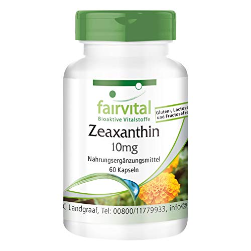 Fairvital | Zeaxanthin Kapseln 10mg - 60 Kapseln - HOCHDOSIERT - VEGAN