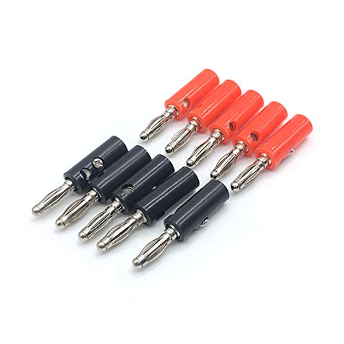 10pcs 4mm Bananenstecker Jack Bananenschraubkopf schwarz rot vernickelt Kunststoff Laternenstecker