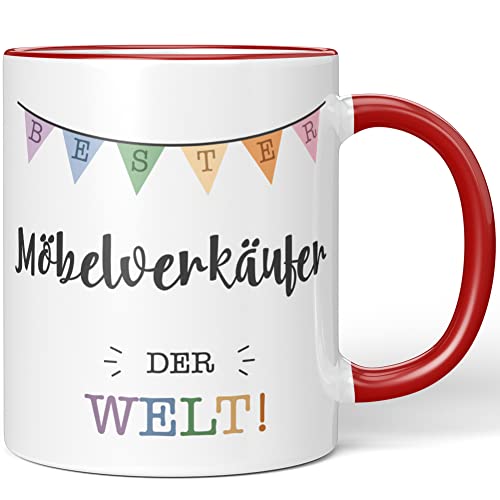 JUNIWORDS Tasse, Bester Möbelverkäufer der Welt, Rot (5711641)