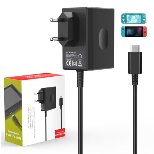 YCCSKY Netzteil für Switch/Switch OLED, Ladegerät für Switch Console Netzteil Unterstützt TV-Modus Schnelles Aufladen mit 15V/2.6A Schnelles Laden PD Netzteil für Switch Lite/Dock/Pro Controller