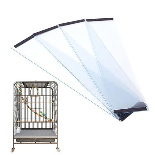 Syengery Vogelhäuschen-Schallwand, Vogelhäuschen-Eichhörnchen-Schallwand | Spritzschutz, transparente Vogelkäfig-Abdeckung, Vogelkäfig-Futterfänger - Transparentes Zubehör für Sittichkäfige,