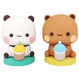 Bubu Dudu Auto Dekoration, Panda Bär Kawaii Auto Deko Ornament, Bubu Dudu Wackelfigur Armaturenbrett-Dekorationen, Cartoon Panda Bär Figur Geschenk für Kinder Jungen, Büro Desktop Zimmer Dekoration