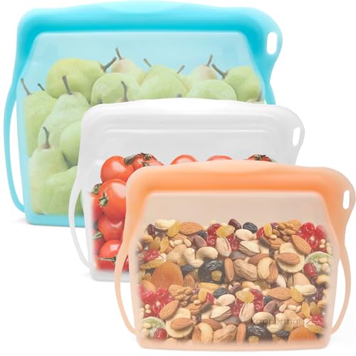 Kapperthal Silikonbeutel Set (2×500 ml, 1×1000 ml) – Wiederverwendbare Gefrier- & Aufbewahrungsbeutel, BPA-frei, auslaufsicher, plastikfrei, für Lebensmittel, Obst, Gemüse, Sous Vide, Tiefkühler