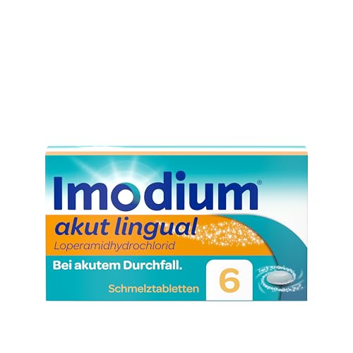 Imodium® akut lingual - Soforthilfe bei akutem Durchfall – Schmilzt sofort auf der Zunge – 6 Tabletten
