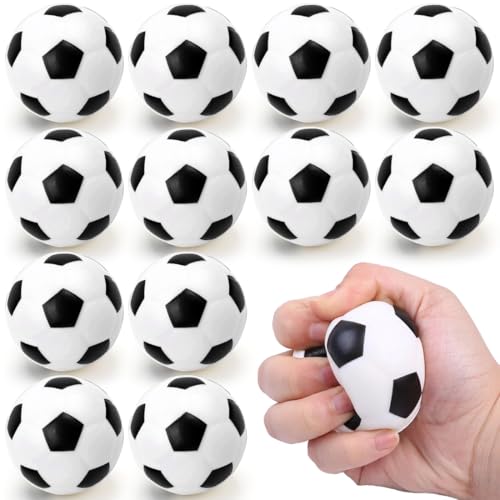 12 Stück Mini Fussball, Fußball Klein, Mini Sportbälle, Mini Fußball, Schaumstoffbälle, Fußball Mini, Kickerbälle, Mini Ball, Softball Fußball, Fußball Stressbälle für Kinder und Erwachsene