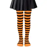 YUNHENTONG Strumpfhose Halloween Mädchen, Ringelstrumpfhose Damen, Strumpfhose Mädchen Halloween, Strumpfhose Halloween Kinder, Halloween Strumpfhose Kinder, Geeignet für Halloween-Kostümspiele