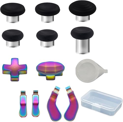 13 Pack Thumbsticks für Xbox Elite Series 2 Controller,Elite Series 2 Controller Zubehör für Xbox Elite Series 2 Core Ersatzpaddles für Xbox Elite 2 Controller (Regenbogen)