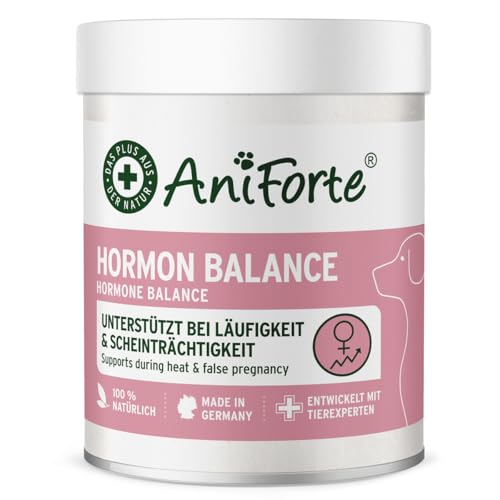 AniForte Hormon Balance Triebregulat für Hündinnen bei Läufigkeit & Scheinschwangerschaft 80 g – 100% natürliche Kräuter, unterstützt in hormonellen Phasen & Zyklus