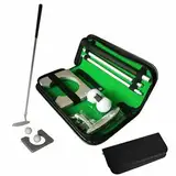 VOBOR Golf Putter Set,Golf Büro Set, Mini Büro-Bewegung Kit für Indoor Putting,Putting Cup,Übungsschläger Putter Kit mit Bällen und Tasche für Golfbegeisterte
